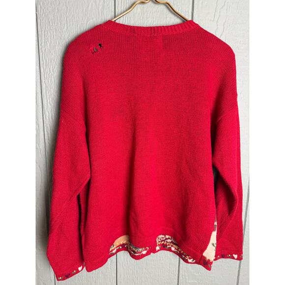 Vintage Heirloom Collectibles Christmas Patchwork Cardigan Sweater L/XL - Picture 6 of 7